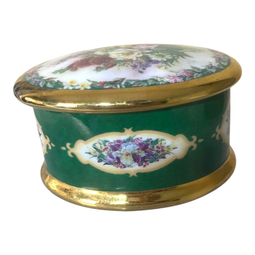 Vintage Porcelein Music Box by Lena Liu Cherished 2" tall x 4" wide - Picture 2 of 14